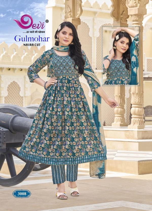 Devi Gulmohar Vol-3 – Naira Cut Kurti With Pant Dupatta